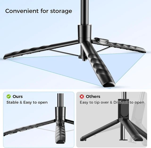 Alt view image 3 of 7 - Tripod for iPhone with Rechargeable Light Portable Phone Tripod for Camera & Phone, Selfie Stick with Light for Content Creators, Vlogging & TikTok