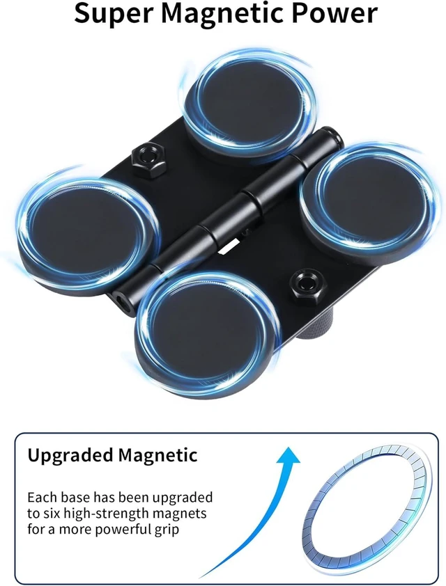 Alt view image 5 of 7 - Magnetic Fence Mount Live Streaming Kit for Mevo Start, Gopro, iPhone & Pocket Radar - Two 1/4'' Mount Points, Camera Holder for Gamechanger at Baseball, Softball Field