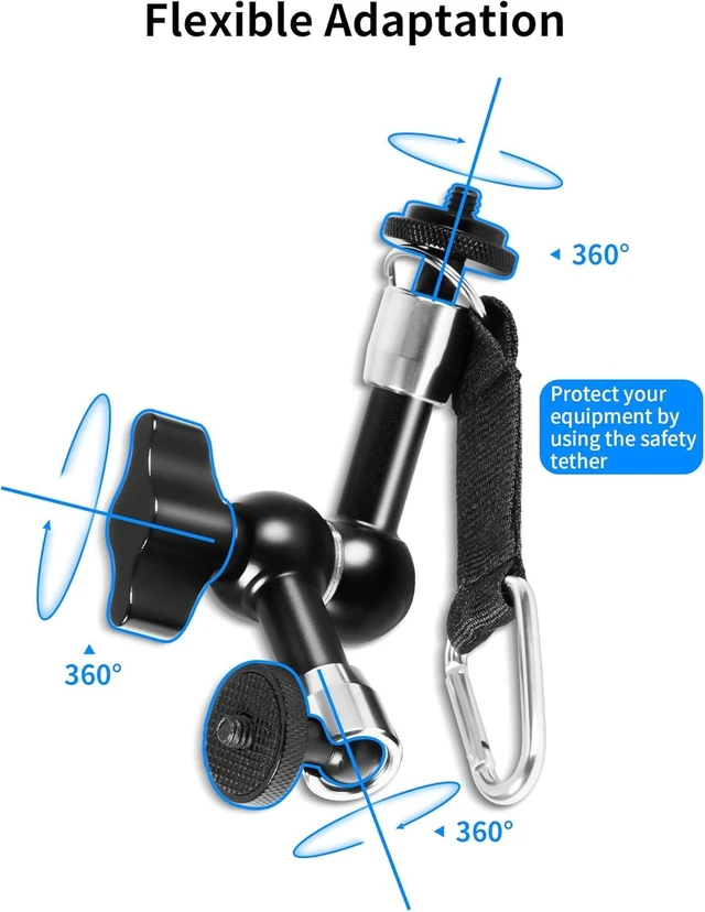 Alt view image 7 of 7 - Magnetic Fence Mount Live Streaming Kit for Mevo Start, Gopro, iPhone & Pocket Radar - Two 1/4'' Mount Points, Camera Holder for Gamechanger at Baseball, Softball Field