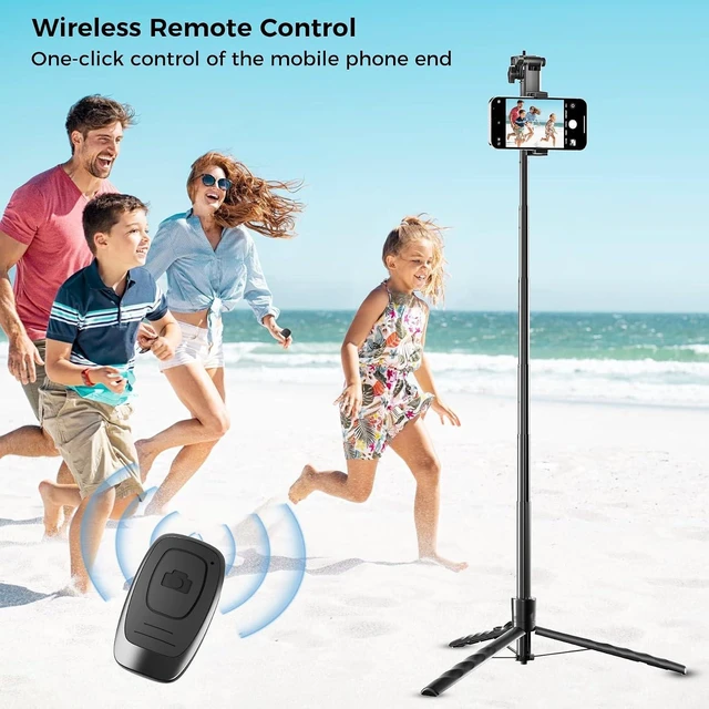 Alt view image 6 of 7 - Tripod for iPhone with Rechargeable Light Portable Phone Tripod for Camera & Phone, Selfie Stick with Light for Content Creators, Vlogging & TikTok