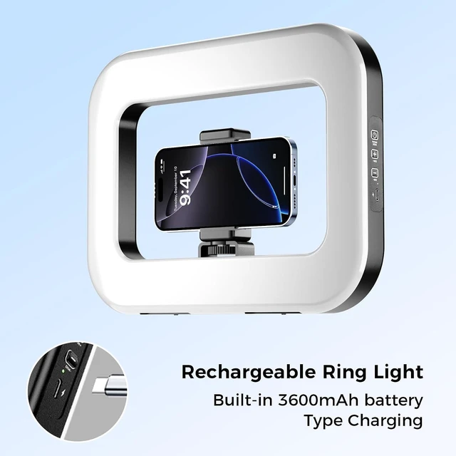 Alt view image 4 of 7 - Tripod for iPhone with Rechargeable Light Portable Phone Tripod for Camera & Phone, Selfie Stick with Light for Content Creators, Vlogging & TikTok