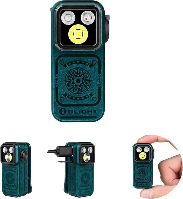 Main image of Oclip Pro S 600 Lumen Type-C Rechargeable Clip-on EDC Flashlight with White, UV & RGB LED, Magnetic for Work, Signaling, Inspection & Outdoor Use (Sunken Artifact)
