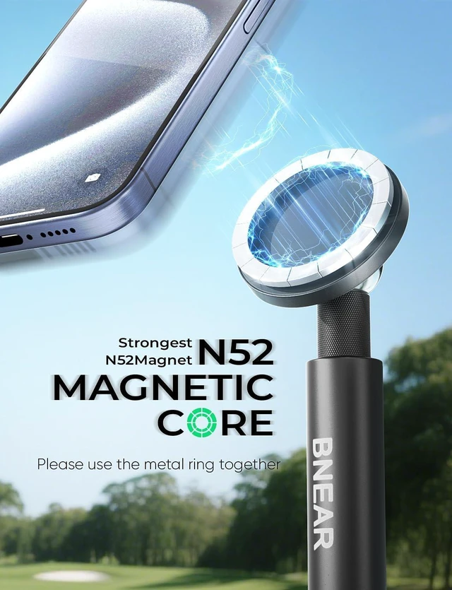 Alt view image 2 of 7 - Golf Tripod & Monopod Selfie Stick with Magnetic Phone Mount & Ground Pointed Pile, Cellphone Holder for Recording Golf Swing, Swing Training Assist, Compatible with All Phones