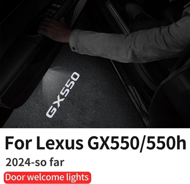 Alt view image 2 of 7 - Car Door Light Logo Projection Light for 2024-2027 Lexus GX550 | Fade-Free HD LED Welcome Projection Foot Light, Lexus GX 550 Accessories (4 Pieces)