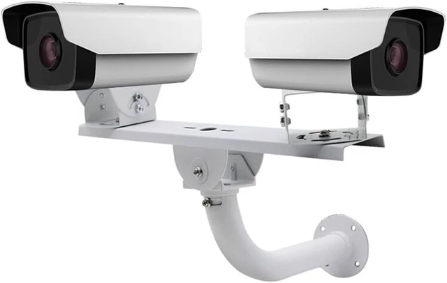 Alt view image 3 of 6 - L-Type Metal Security Camera Mount Double Camera Horizontal Cross Bar Bracket, One to 2 Wall Mounting with 2 Base Brackets