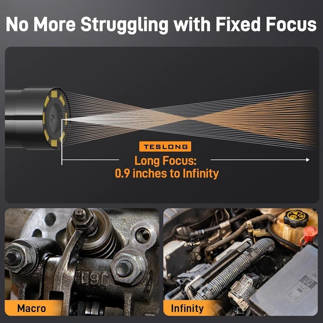 Alt view image 3 of 7 - 2.0MP HD Auto Focus Borescope 16.5ft Flexible Endoscope with Adjustable Lights, USB-C Inspection Camera for Plumbing, Automotive & Wall, for iPhone 15/16 & Android, Long Focus & Autofocus