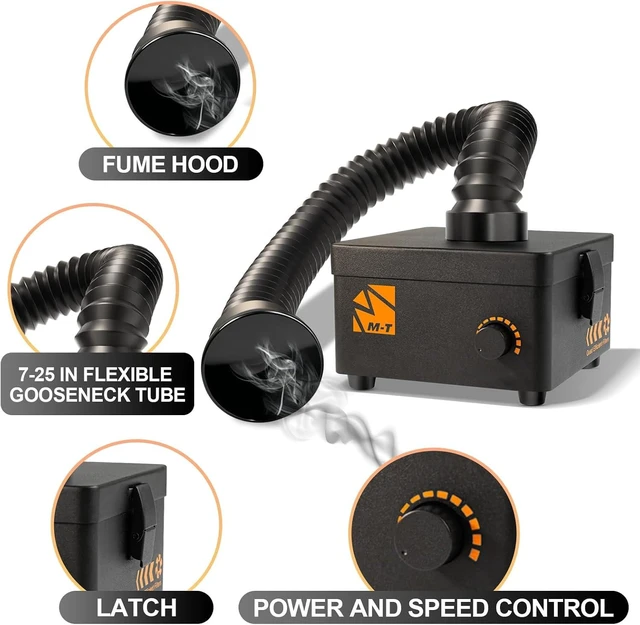 Alt view image 7 of 7 - 80W 168m³/h Solder Fume Extractor Smoke Absorber with HEPA Filter & Carbon, 3-Speed Adjustment for Soldering, Welding, 3D Printing,Random colors