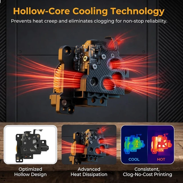 Alt view image 5 of 7 - Hardened Steel Dual-Gear Extruder Kit for Bambu Lab P1P/P1S with Filament Sensor & High Torque Motor