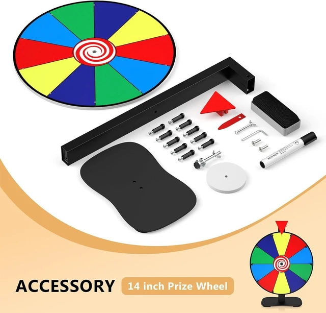 Alt view image 4 of 7 - 14 Inch Heavy Duty Tabletop Prize Wheel with 10 Slots Color Spinning Wheel with Dry-Erase Marker & Eraser for Parties, Trade Shows & Carnival Events