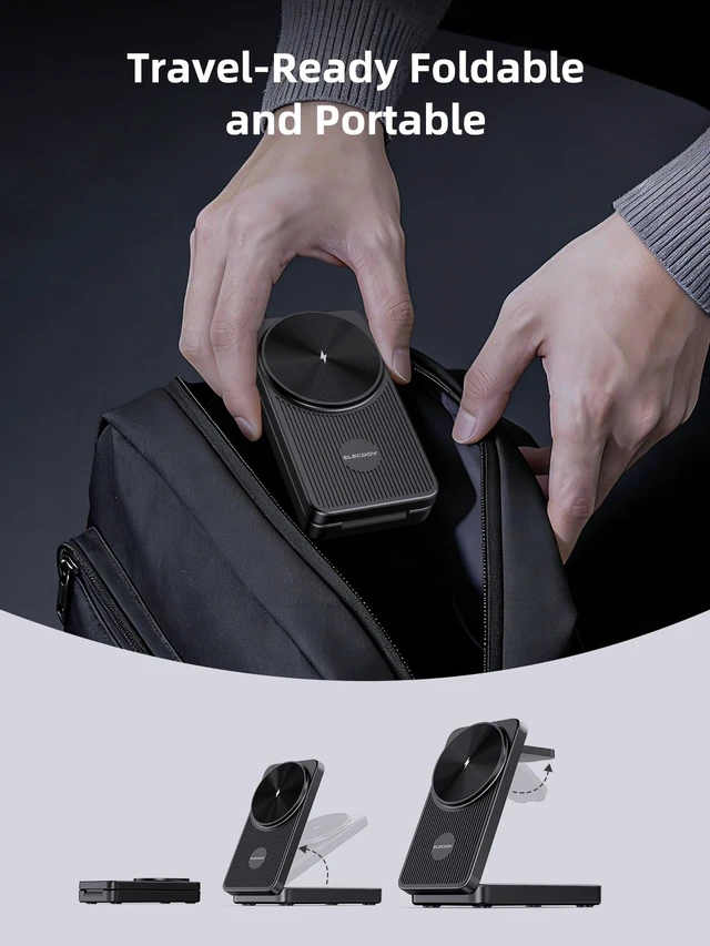 Alt view image 4 of 7 - 3 in 1 Magnetic Wireless Charger for Samsung, Foldable Android Charging Station for Galaxy S26/S25 Ultra /S24/Z Fold 7/Flip 7, Magnetic Watch Charger Stand for Galaxy Watch Ultra 8/7/Buds 3 for Travel