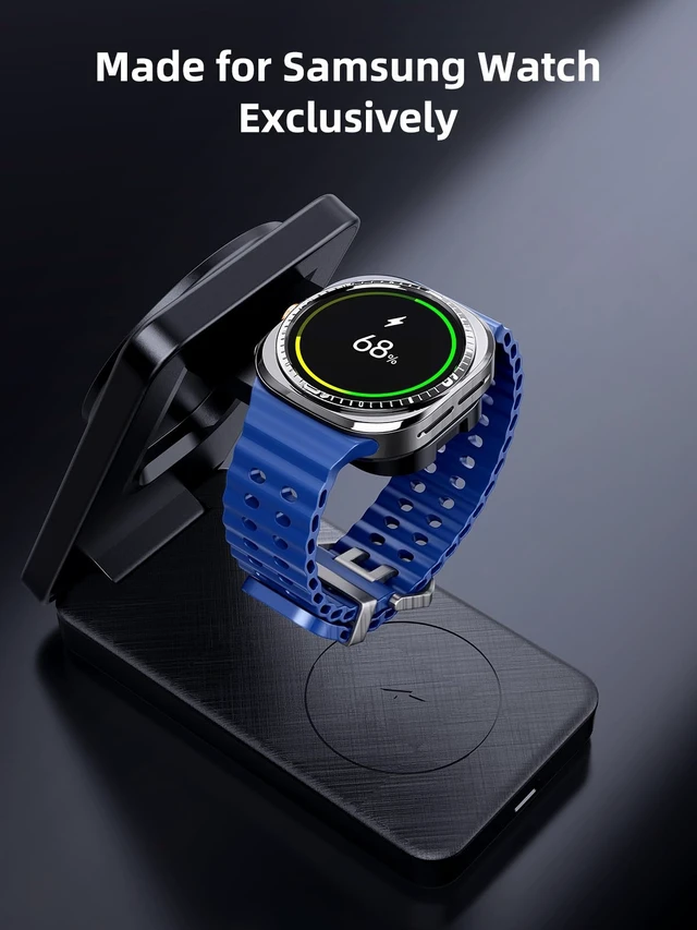 Alt view image 7 of 7 - 3 in 1 Magnetic Wireless Charger for Samsung, Foldable Android Charging Station for Galaxy S26/S25 Ultra /S24/Z Fold 7/Flip 7, Magnetic Watch Charger Stand for Galaxy Watch Ultra 8/7/Buds 3 for Travel