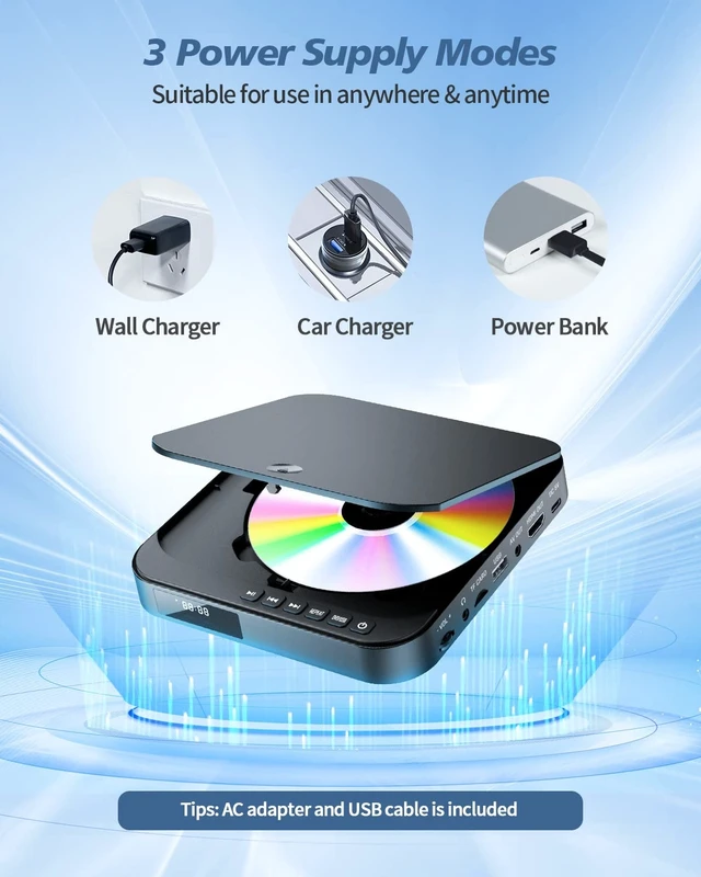 Alt view image 4 of 7 - Mini DVD Player for TV with HDMI, Region Free, 1080P Upscaling | Small Compact DVD/ CD Player for Home with AV Output, USB/TF Card Input, Resume, Remote Control, Supports PAL/NTSC