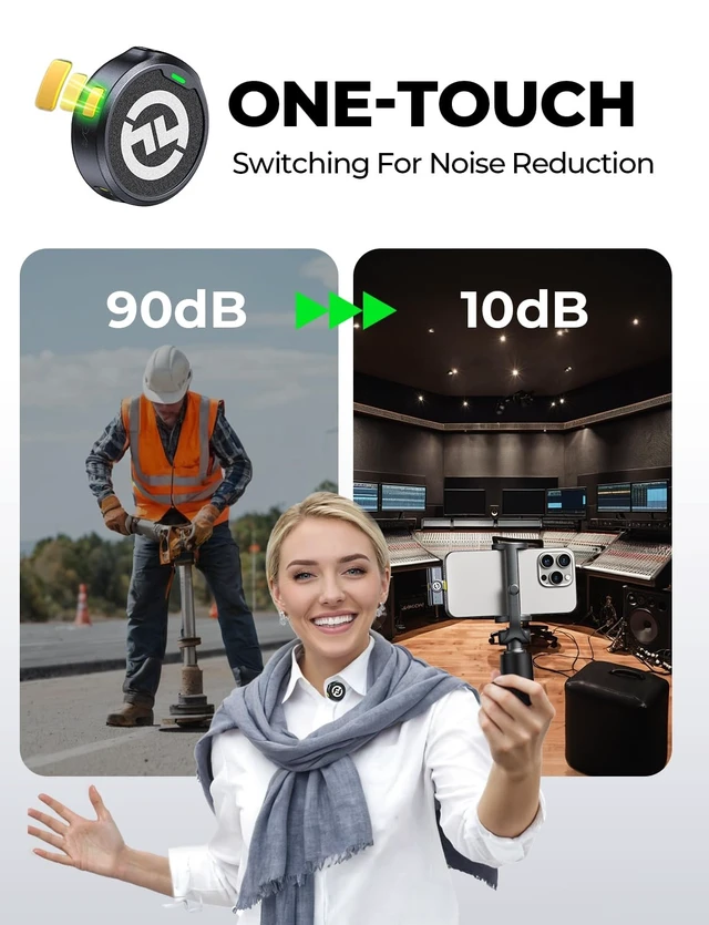 Alt view image 3 of 7 - Hollyland Lark M2 Wireless Microphone for iPhone15/16/17&Android, USB C Mini Lapel Microphone Wireless, 1000ft Range, Hi-Fi Audio, Noise Cancellation, 30H Battery for Video Recording, Streaming