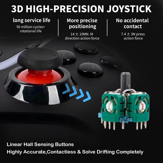 Alt view image 3 of 7 - Wireless Game Controller with LED Lighting Compatible with Xbox One S/X, Xbox Series S/X Gaming Gamepad, Remote Joypad with 2.4G Wireless Adapter, Rechargeable Battery