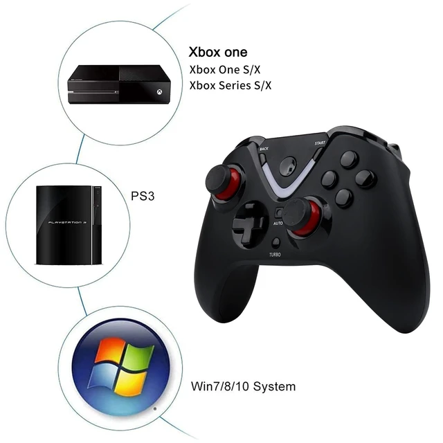 Alt view image 4 of 7 - Wireless Game Controller with LED Lighting Compatible with Xbox One S/X, Xbox Series S/X Gaming Gamepad, Remote Joypad with 2.4G Wireless Adapter, Rechargeable Battery