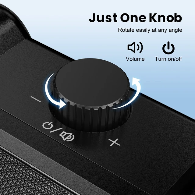 Alt view image 3 of 6 - Computer Speakers for Desktop PC, Easy Volume Knob, Sturdy Clamp, Clear Loud Sound, Laptop Speakers with Compact Design, USB/USB C Adapter for Power and Audio(Black)