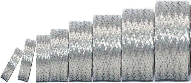 Main image of Tinned Copper Braided Cable Shielding Sleeve Metal Wire Loom Sheathing, EMI RFI ESD Protector Grounding Mesh, Flat Tubular Expandable 11/16" W (0.44" ID) - 16FT