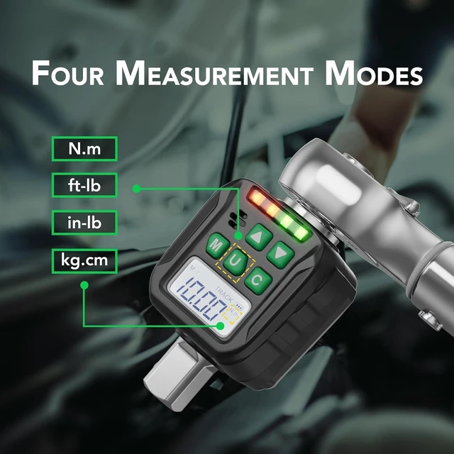 Alt view image 2 of 7 - 1/2" Drive Digital Torque Wrench Adapter Set, Snap-on Digital Inch Pound Electric Wrench with 1/4" & 3/8" Torque Adapters for Car, Motorcycle & Automotive