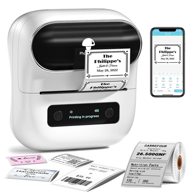 Alt view image 6 of 10 - Phomemo M220 Label Maker Starter Pack, 3 Inch Bluetooth Thermal Label Printer with 100 Premium Label(4030mm),Portable Barcode Printer for Small Business Office Organization, iOS Android PC Compatible
