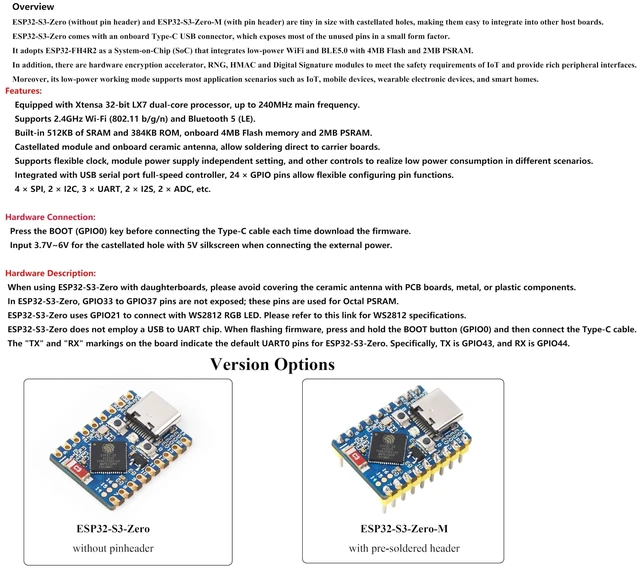 Alt view image 8 of 10 - (3PCS) ESP32-S3 Mini Development Board, Based on ESP32-S3FH4R2 Dual-Core Processor, 240MHz, 2.4GHz Wi-Fi & Bluetooth 5, Support IoT, Mobile Devices, Wearable Electronic Devices, Smart Homes