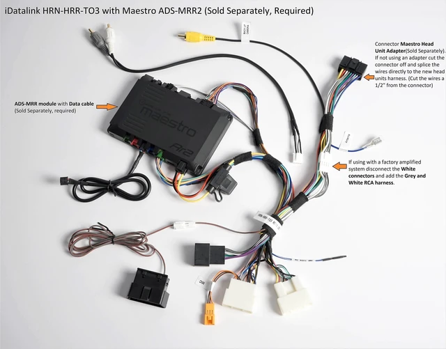 Alt view image 9 of 10 - iDatalink Maestro HRN-HRR-TO3 T-Harness for Select Toyota 2018+ Connect a New iDatalink-Ready car Stereo and retain Steering Wheel Controls and Factory amp (ADS-MRR or ADS-MRR2 Module Also Required)