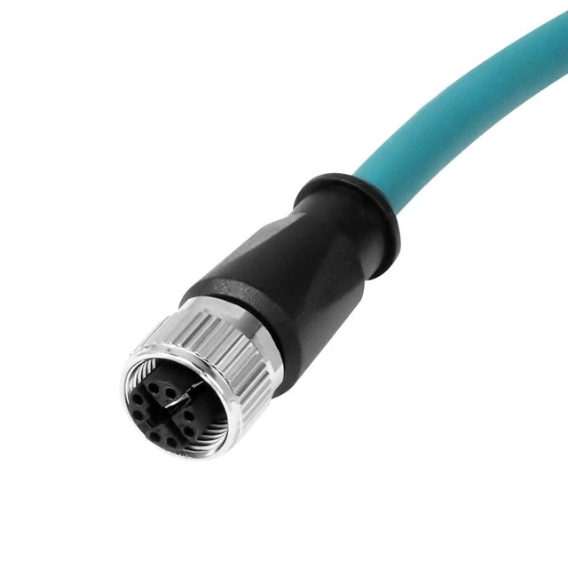 Alt view image 7 of 8 - Alvin's Cables M12 X-Code 8 Pin Female to RJ45 Ethernet Cable Cat6a High-Flex Shielded for Cognex Keyence Basler Industrial Automation Fieldbus Module 32.8ft/10m,Green
