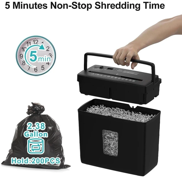 Alt view image 7 of 10 - Woolsche Paper Shredder for Home,5 Sheet Desktop Cross Cut with 2.38-Gallon Basket Shredder,P-4 Security Level, 4-Mode Design, Shreds Paper/Credit Card - Durable, with Jam Proof Function for Home