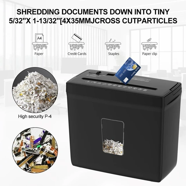 Alt view image 8 of 10 - Woolsche Paper Shredder for Home,5 Sheet Desktop Cross Cut with 2.38-Gallon Basket Shredder,P-4 Security Level, 4-Mode Design, Shreds Paper/Credit Card - Durable, with Jam Proof Function for Home