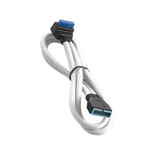Alt view image 5 of 6 - CableMod ModMesh Sleeved Right Angle Internal USB 3.0 Cable (White, 50cm)