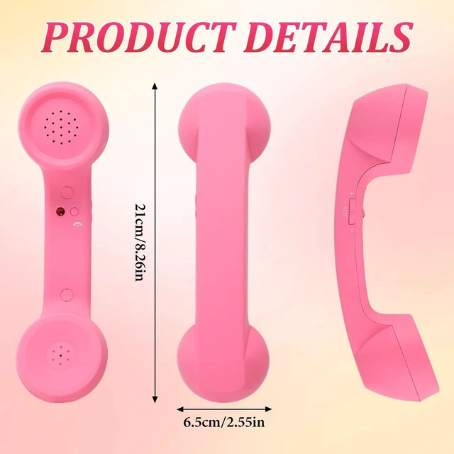 Alt view image 10 of 10 - Retro Phone Handset, 2026 New Retro Style Type-C Phone Handset,Vintage Wired Plug in Handheld Cell Phone Receiver with Microphone, Suitable for Cell Mobile Video Conferences,Calls,Meetings (Red)