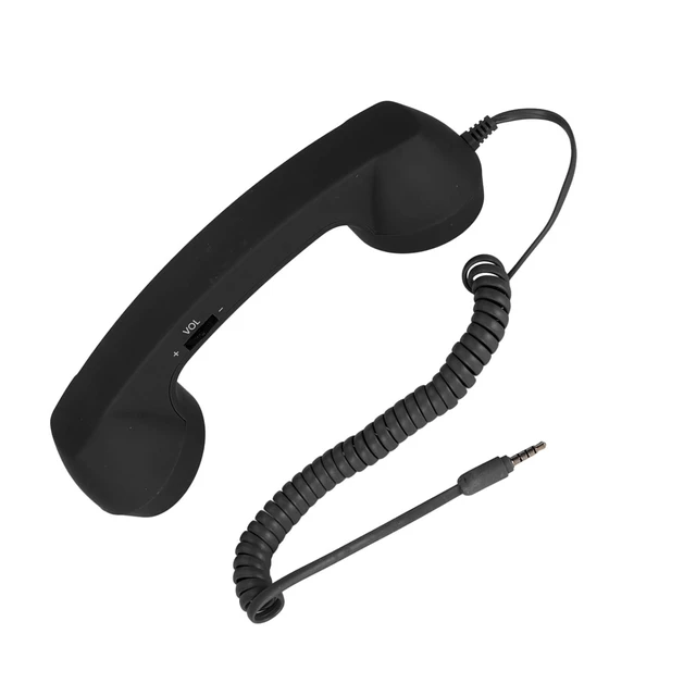 Alt view image 5 of 8 - Phefop Retro Phone Handset, 3.5mm Connector Cell Phone Handset USB Cellphone Receiver with Microphone for Phones (Black)