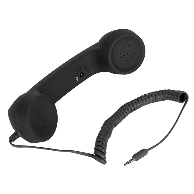 Alt view image 8 of 8 - Phefop Retro Phone Handset, 3.5mm Connector Cell Phone Handset USB Cellphone Receiver with Microphone for Phones (Black)