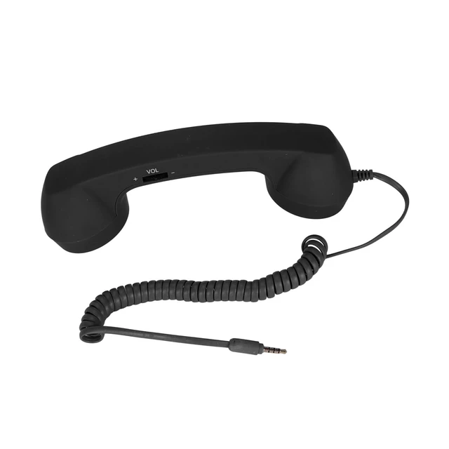Alt view image 7 of 8 - Phefop Retro Phone Handset, 3.5mm Connector Cell Phone Handset USB Cellphone Receiver with Microphone for Phones (Black)