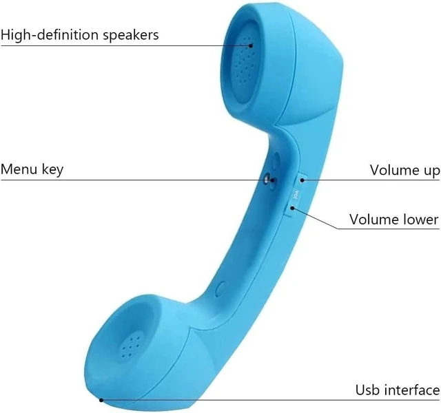 Alt view image 8 of 10 - Retro Phone Handset with Wireless Bluetooth and USB Handsets for Cell Phones Radiation-Proof Comfortable Call