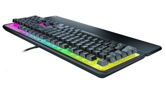 Alt view image 8 of 8 - ROCCAT Magma Silent Membrane Switch PC Gaming Keyboard with 5 Zone/10 LED AIMO RGB Top Plate and Detachable Palm Rest - Black