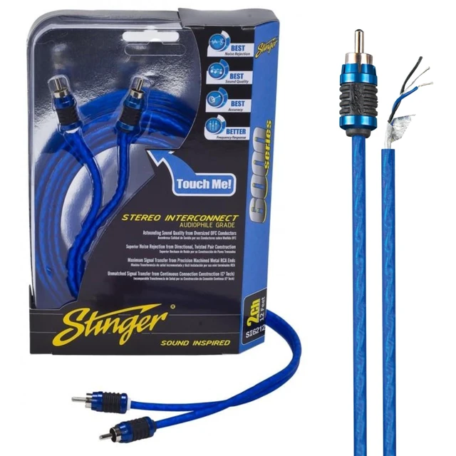 Alt view image 6 of 10 - Stinger 17 Feet 2-Channel Hyper-Flex RCA Interconnect, Shielded Directional to Protect Against Interference, Stereo Interconnects, OFC Copper Audio Cable, SI6217