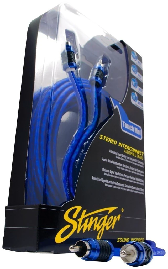 Alt view image 8 of 10 - Stinger 17 Feet 2-Channel Hyper-Flex RCA Interconnect, Shielded Directional to Protect Against Interference, Stereo Interconnects, OFC Copper Audio Cable, SI6217