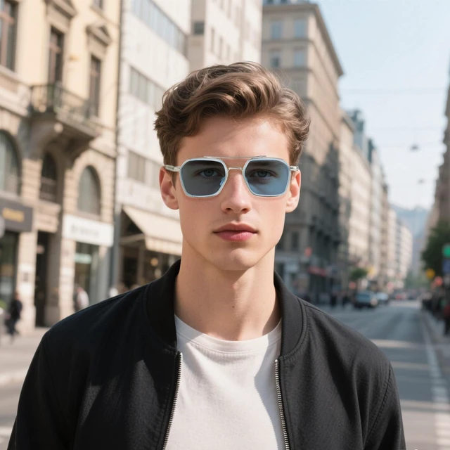 Alt view image 8 of 10 - Cyxus Photochromic Blue Light Glasses for Men Women, Computer Glasses, UV Protection, 8260 (Bright Silver Frame, Blue Lens)