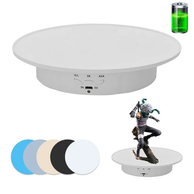 Alt view image 6 of 10 - JAYEGT Motorized Rotating Display Stand, 7.87inch /17.6lbs Load, 360 Degree Electric Rotating Turntable for Photography Products, Jewelry, 3D Model ,with 5 Colors Backgrounds -- White