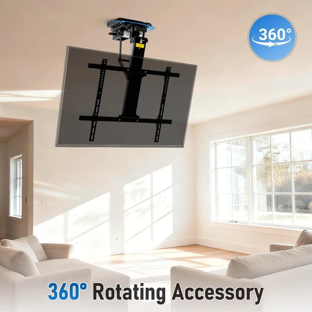 Alt view image 9 of 10 - TOPSKY 360 Rotation Base for TV01.01 Ceiling TV Mount, Heavy-Duty Turntable Accessory, 10.24"x10.24" Compatible Mounting Pattern, Full Swivel Upgrade Kit with Hardware Included