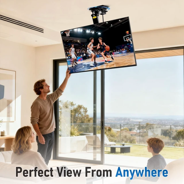 Alt view image 10 of 10 - TOPSKY 360 Rotation Base for TV01.01 Ceiling TV Mount, Heavy-Duty Turntable Accessory, 10.24"x10.24" Compatible Mounting Pattern, Full Swivel Upgrade Kit with Hardware Included