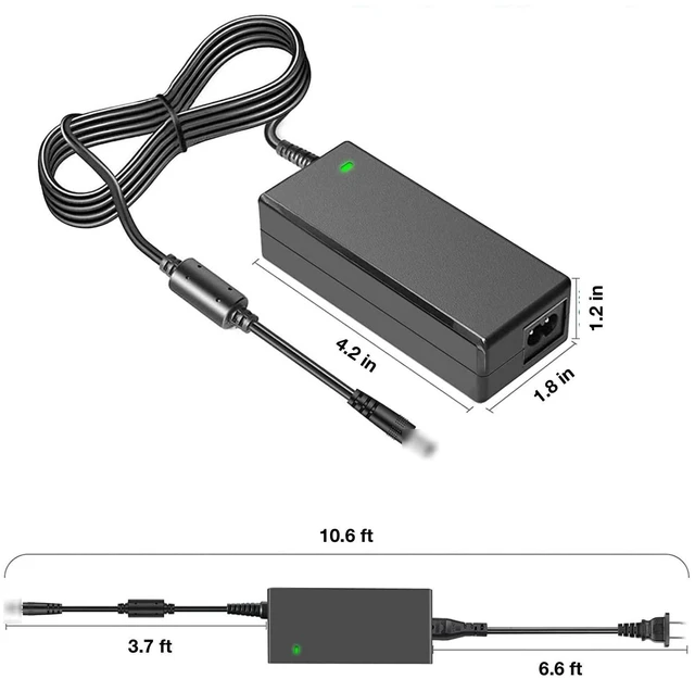 Alt view image 6 of 8 - AC Adapter Replacement for Lorex N910A62 N846A62 N844A82 Fusion Smart NVR Security System 4K 12MP 8CH Video Camera Network Recorder Mass Power E096-1A530181B3 1.81A 96W Power Supply Mains PSU, Black