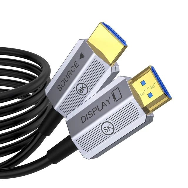Alt view image 6 of 10 - Fibopitcal 8K Fiber Optic HDMI Cable 20ft, 48Gbps Long HDMI 2.1 Cable 8K@60Hz/4K@120Hz, Ultra HD HDR, eARC, Directional (Source to Display), for PS5 4 3/Xbox/TV/Monitor/Laptop/Projector/Blu-ray