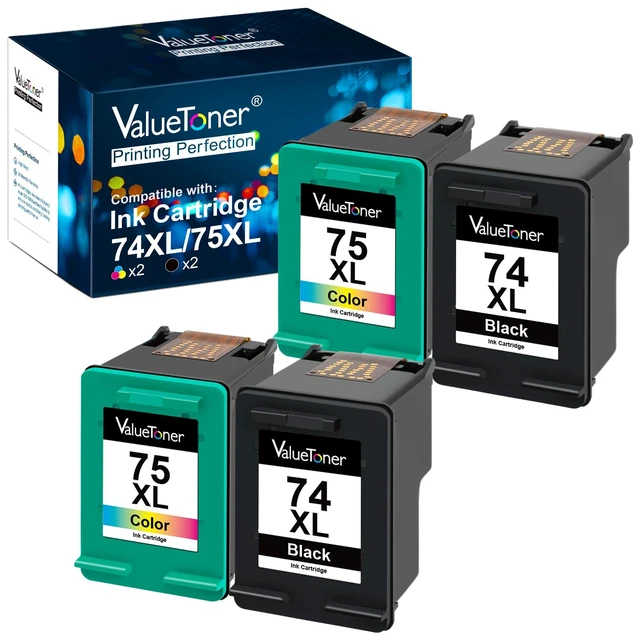 Alt view image 6 of 10 - Valuetoner Remanufactured Ink Cartridge Replacement for HP 74XL 75XL Ink Cartridges Combo Pack 74 XL 75 XL for DeskJet D4260 Photosmart C4280 C4300 C4400 C4500 OfficeJet J5788 J6480 Printer