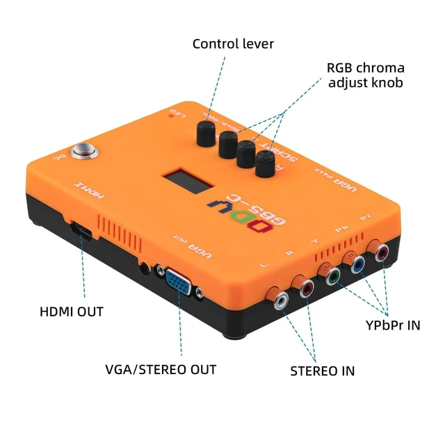 Alt view image 10 of 10 - Mcbazel ODV-GBS-C Component VGA/Scart to VGA/HDMI Scan Converter for Retro Gaming Console with US Plug not Support AV Input