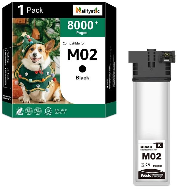 Alt view image 6 of 10 - Nalifystic Remanufactured M02 Ink Cartridge Replacement for M02120 for WF-M5799 WF-M5299 Printers, 1Pack Standard M02 Ink Black