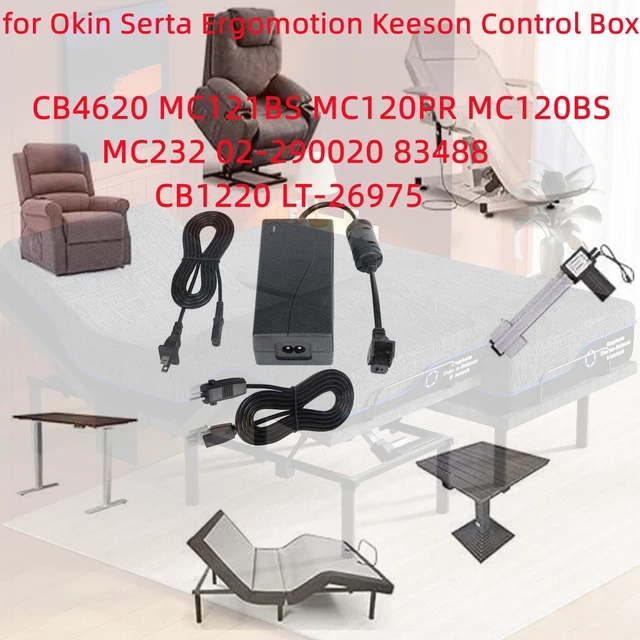 Alt view image 7 of 10 - MSZLZTD 2-Pin 29V AC/DC Adapter for okin serta Adjustable Bed Power Supply Ergomotion Keeson Control Box MC121BS MC120PR MC120BS MC232 MC232FB MC232SC CU380 CB01SP Charger Cord PSU Replacement Kit