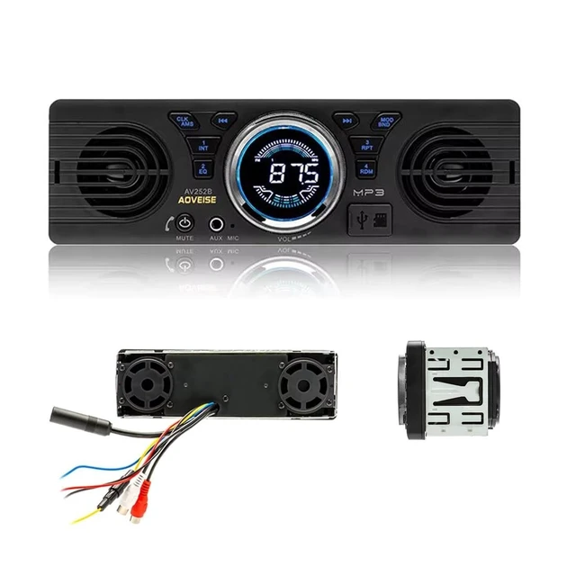 Alt view image 6 of 10 - wepeculior Car Stereo with 2 Speakers, Bluetooth Car Radio Audio Player Support FM Radio/USB/TF Card/AUX in, Universal 1 Din 12V Car Audio Receivers