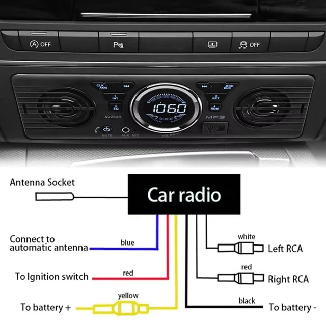 Alt view image 10 of 10 - wepeculior Car Stereo with 2 Speakers, Bluetooth Car Radio Audio Player Support FM Radio/USB/TF Card/AUX in, Universal 1 Din 12V Car Audio Receivers
