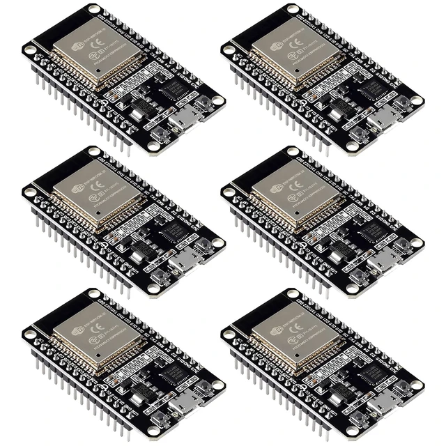 Alt view image 6 of 10 - 6Pcs ESP32 ESP-WROOM-32 Development Board ESP32S 2.4GHz Dual-Core WiFi Bluetooth Microcontroller
